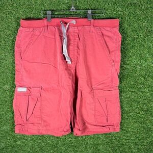 Wrangler Mens Cargo Shorts Authentic Issue Performance Red Drawstring‎ large